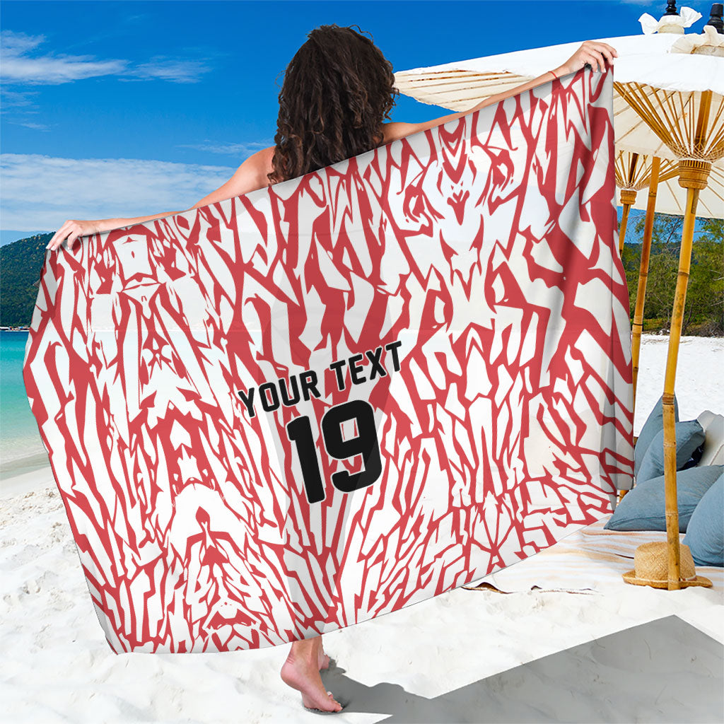 Custom German European Football Champions Sarong Abstract Lightning Rot Weiss
