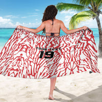 Custom German European Football Champions Sarong Abstract Lightning Rot Weiss