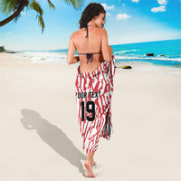 Custom German European Football Champions Sarong Abstract Lightning Rot Weiss