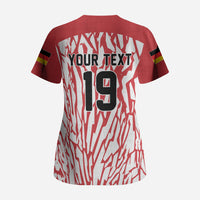 Custom German European Football Champions Scrub Top Abstract Lightning Rot Weiss