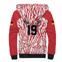 Custom German European Football Champions Sherpa Hoodie Abstract Lightning Rot Weiss