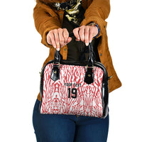 Custom German European Football Champions Shoulder Handbag Abstract Lightning Rot Weiss