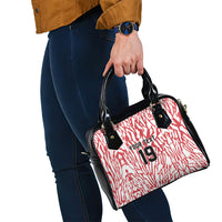 Custom German European Football Champions Shoulder Handbag Abstract Lightning Rot Weiss