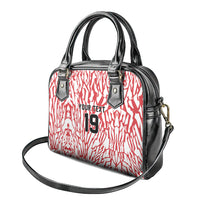 Custom German European Football Champions Shoulder Handbag Abstract Lightning Rot Weiss