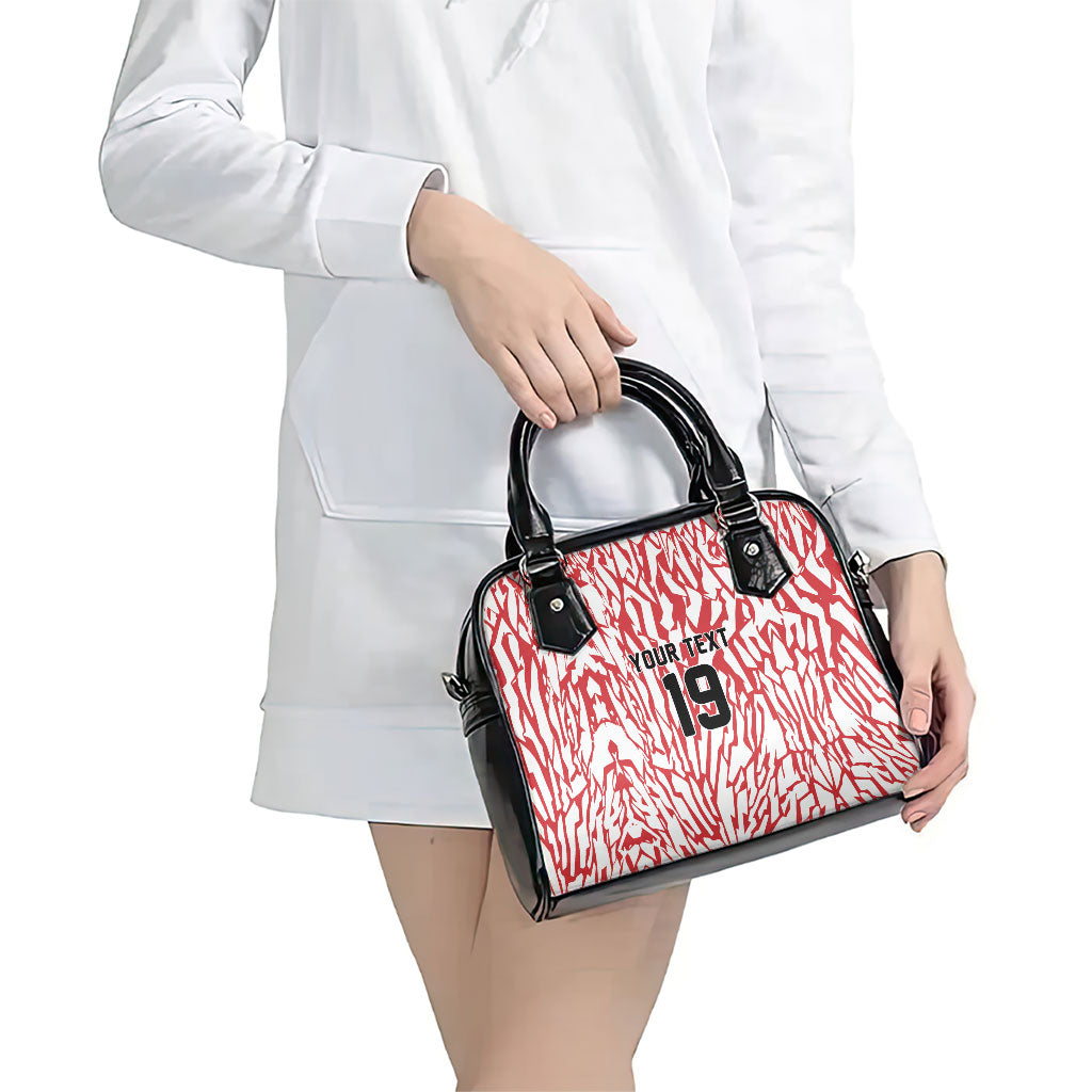Custom German European Football Champions Shoulder Handbag Abstract Lightning Rot Weiss