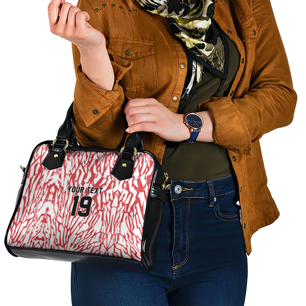 Custom German European Football Champions Shoulder Handbag Abstract Lightning Rot Weiss