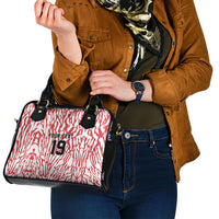 Custom German European Football Champions Shoulder Handbag Abstract Lightning Rot Weiss