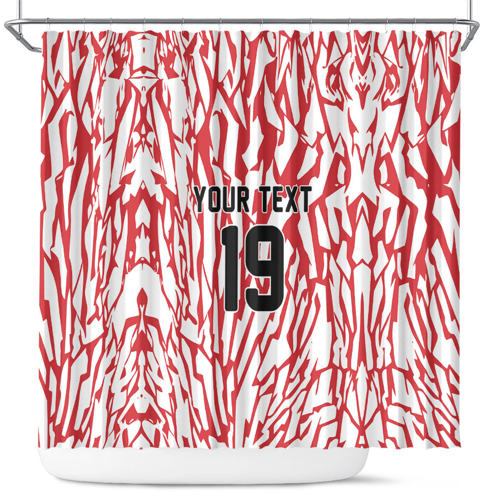 Custom German European Football Champions Shower Curtain Abstract Lightning Rot Weiss