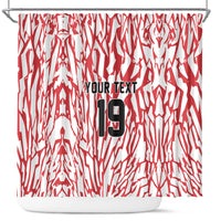 Custom German European Football Champions Shower Curtain Abstract Lightning Rot Weiss
