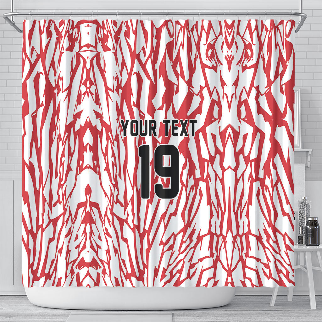 Custom German European Football Champions Shower Curtain Abstract Lightning Rot Weiss