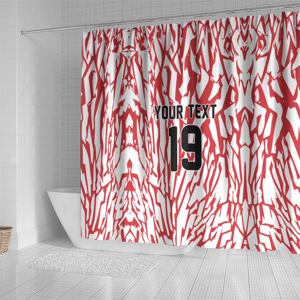 Custom German European Football Champions Shower Curtain Abstract Lightning Rot Weiss