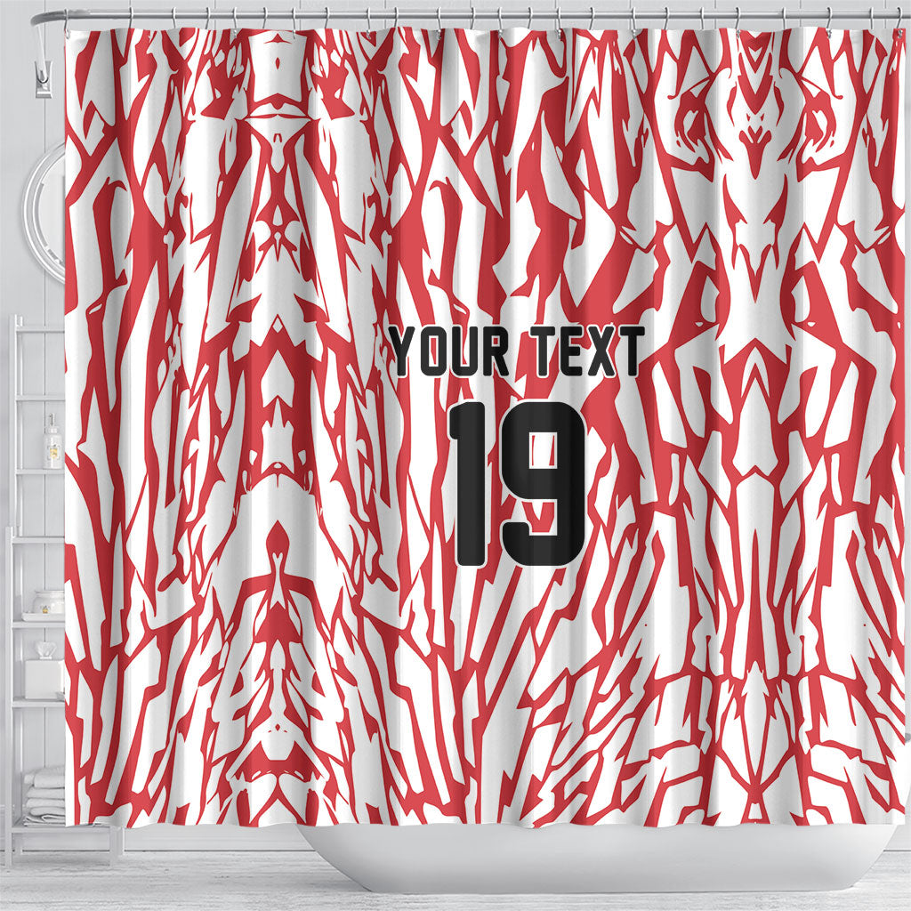 Custom German European Football Champions Shower Curtain Abstract Lightning Rot Weiss
