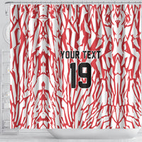 Custom German European Football Champions Shower Curtain Abstract Lightning Rot Weiss
