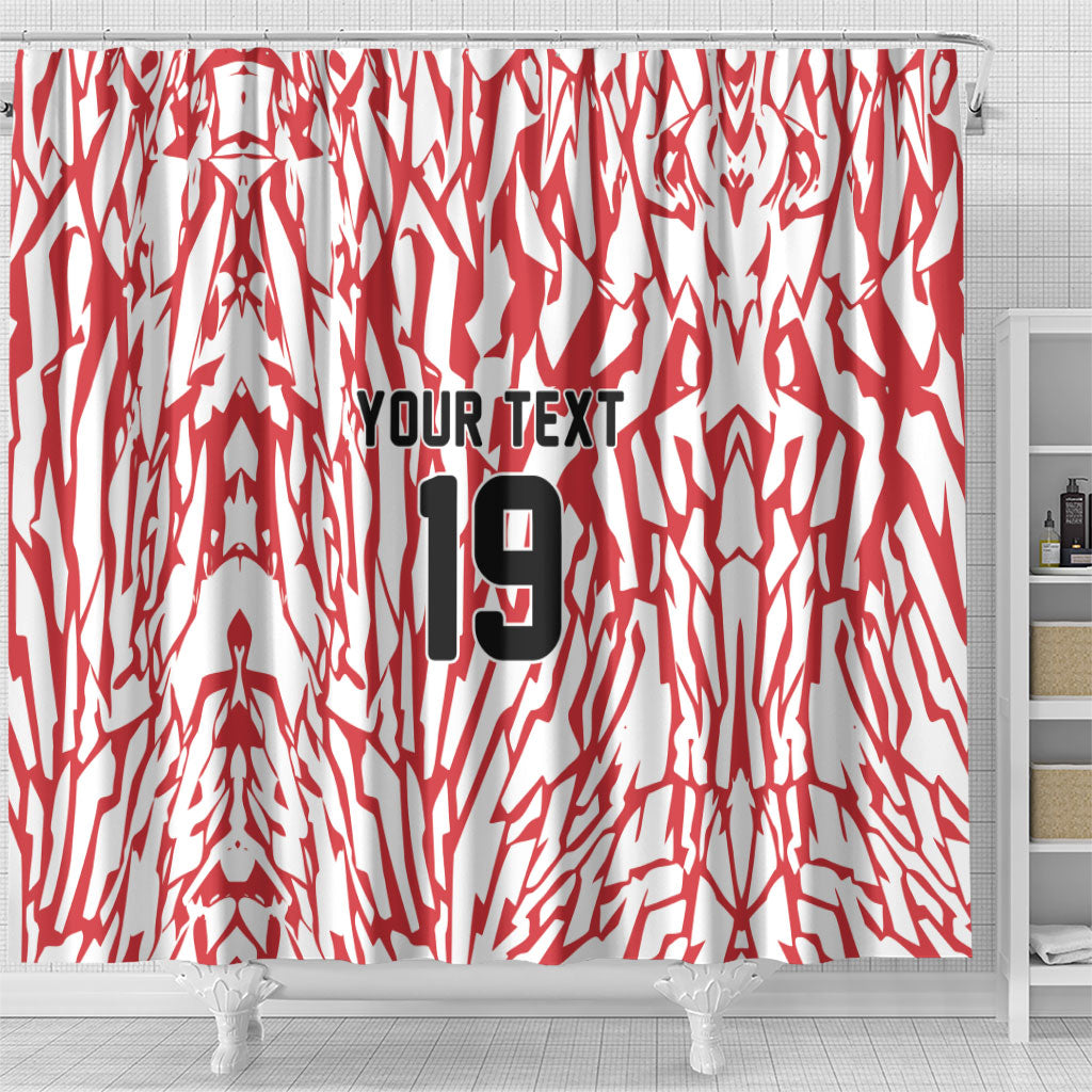 Custom German European Football Champions Shower Curtain Abstract Lightning Rot Weiss