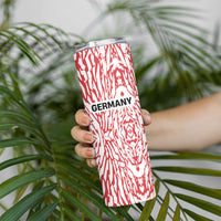 Custom German European Football Champions Skinny Tumbler Abstract Lightning Rot Weiss