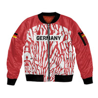 Custom German European Football Champions Sleeve Zip Bomber Jacket Abstract Lightning Rot Weiss