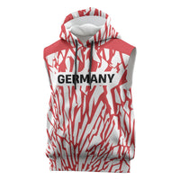 Custom German European Football Champions Sleeveless Hoodie Abstract Lightning Rot Weiss