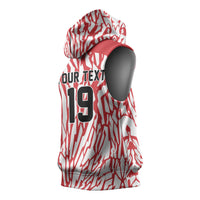 Custom German European Football Champions Sleeveless Hoodie Abstract Lightning Rot Weiss