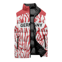 Custom German European Football Champions Sleeveless Puffer Jacket Abstract Lightning Rot Weiss