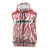 Custom German European Football Champions Sleeveless Zip Hoodie Abstract Lightning Rot Weiss