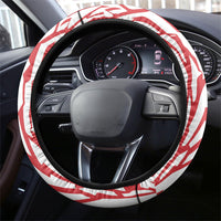 German European Football Champions Steering Wheel Cover Abstract Lightning Rot Weiss