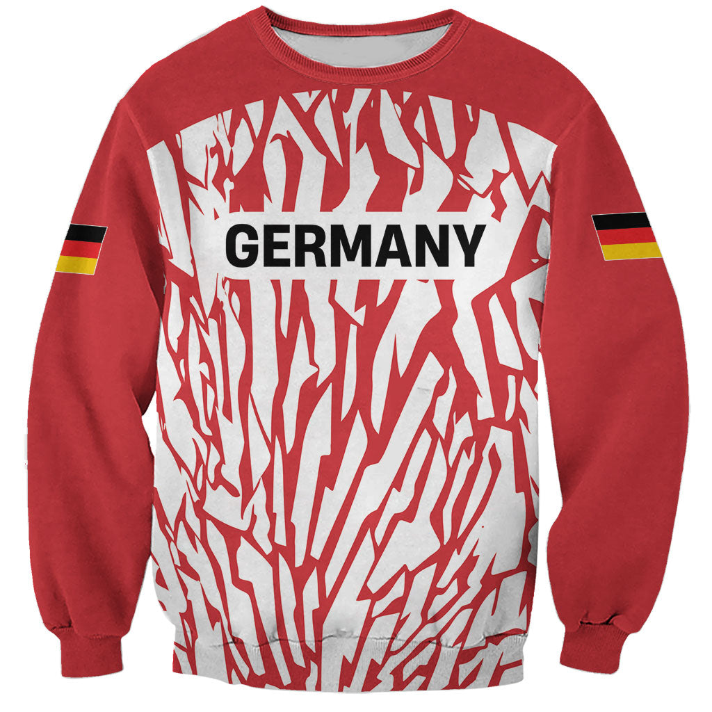 Custom German European Football Champions Sweatshirt Abstract Lightning Rot Weiss