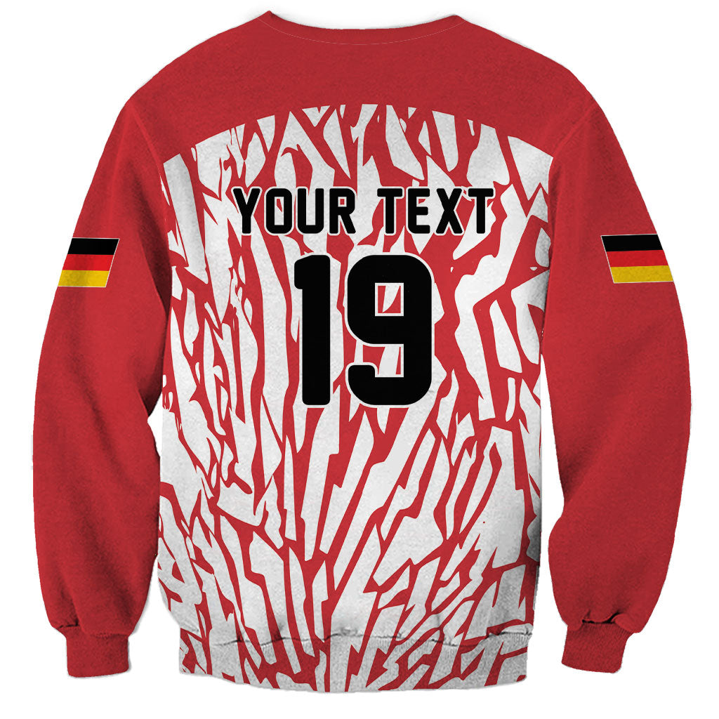 Custom German European Football Champions Sweatshirt Abstract Lightning Rot Weiss