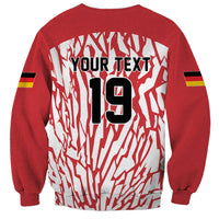 Custom German European Football Champions Sweatshirt Abstract Lightning Rot Weiss