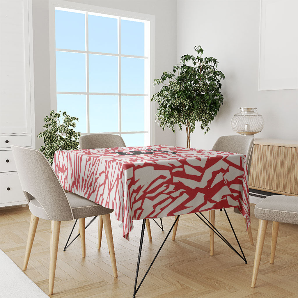 Custom German European Football Champions Tablecloth Abstract Lightning Rot Weiss