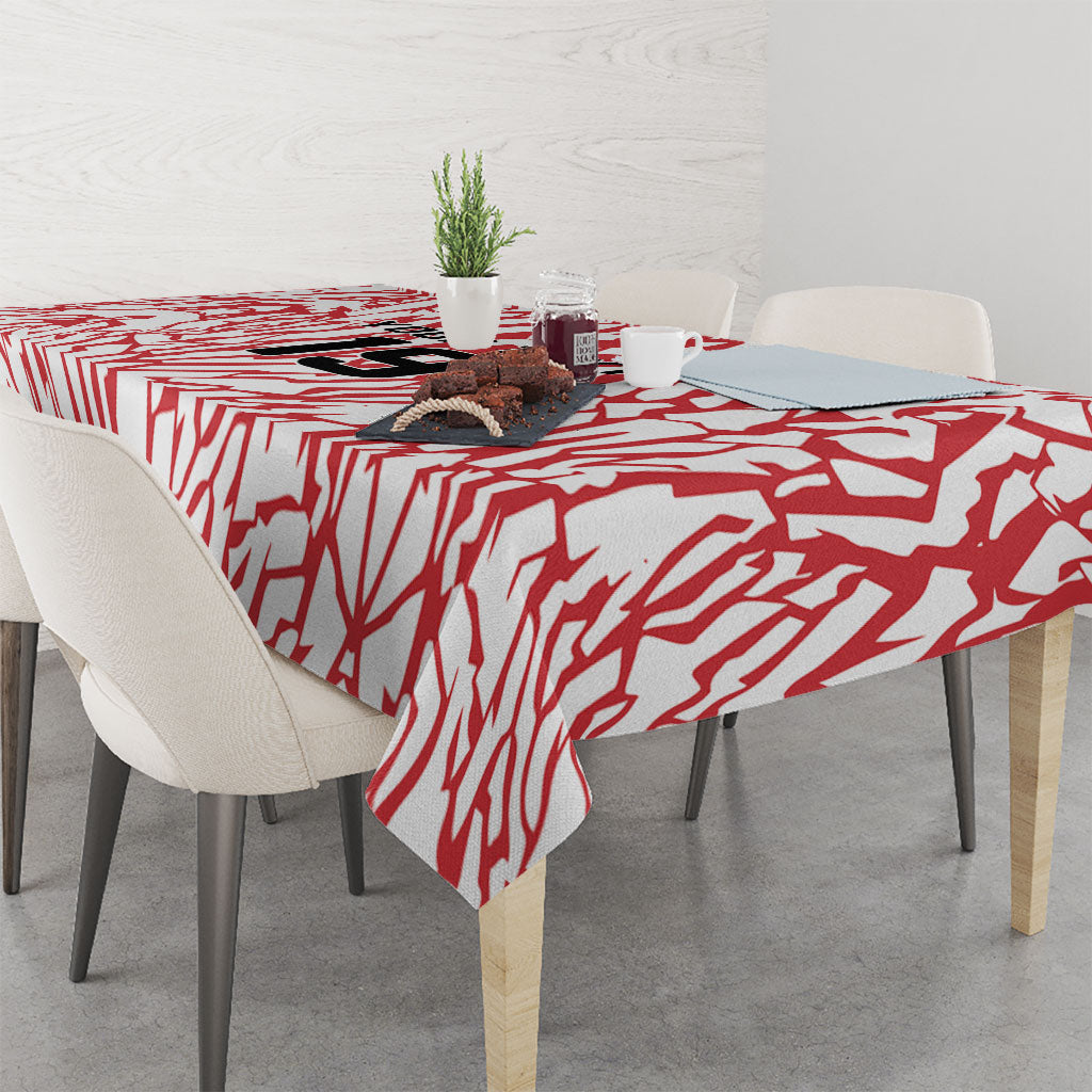 Custom German European Football Champions Tablecloth Abstract Lightning Rot Weiss
