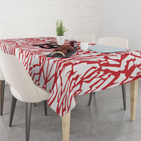 Custom German European Football Champions Tablecloth Abstract Lightning Rot Weiss