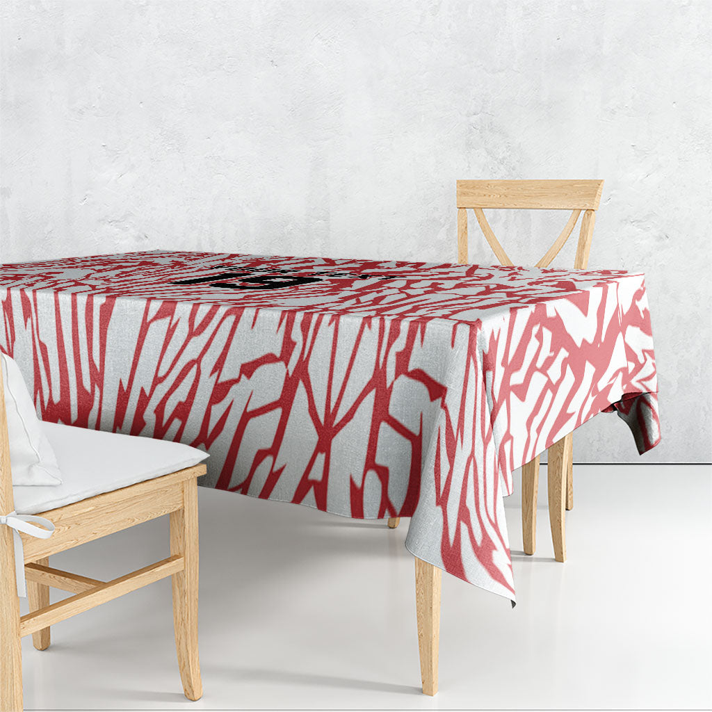 Custom German European Football Champions Tablecloth Abstract Lightning Rot Weiss