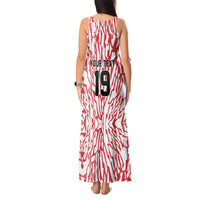 Custom German European Football Champions Tank Maxi Dress Abstract Lightning Rot Weiss