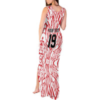 Custom German European Football Champions Tank Maxi Dress Abstract Lightning Rot Weiss