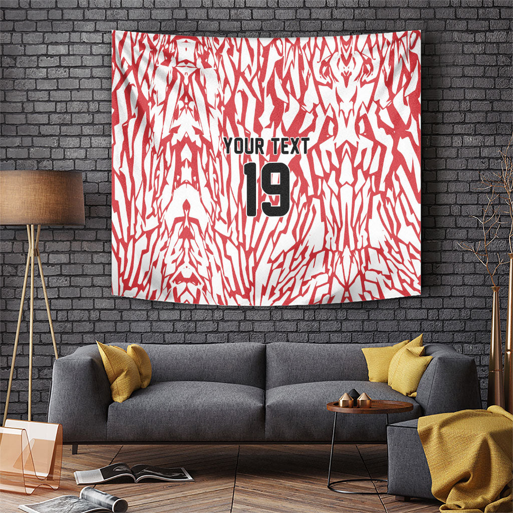 Custom German European Football Champions Tapestry Abstract Lightning Rot Weiss