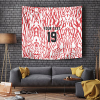 Custom German European Football Champions Tapestry Abstract Lightning Rot Weiss