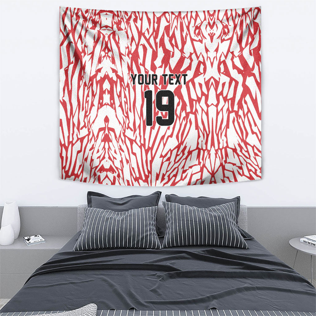Custom German European Football Champions Tapestry Abstract Lightning Rot Weiss