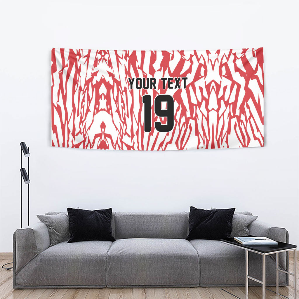 Custom German European Football Champions Tapestry Abstract Lightning Rot Weiss