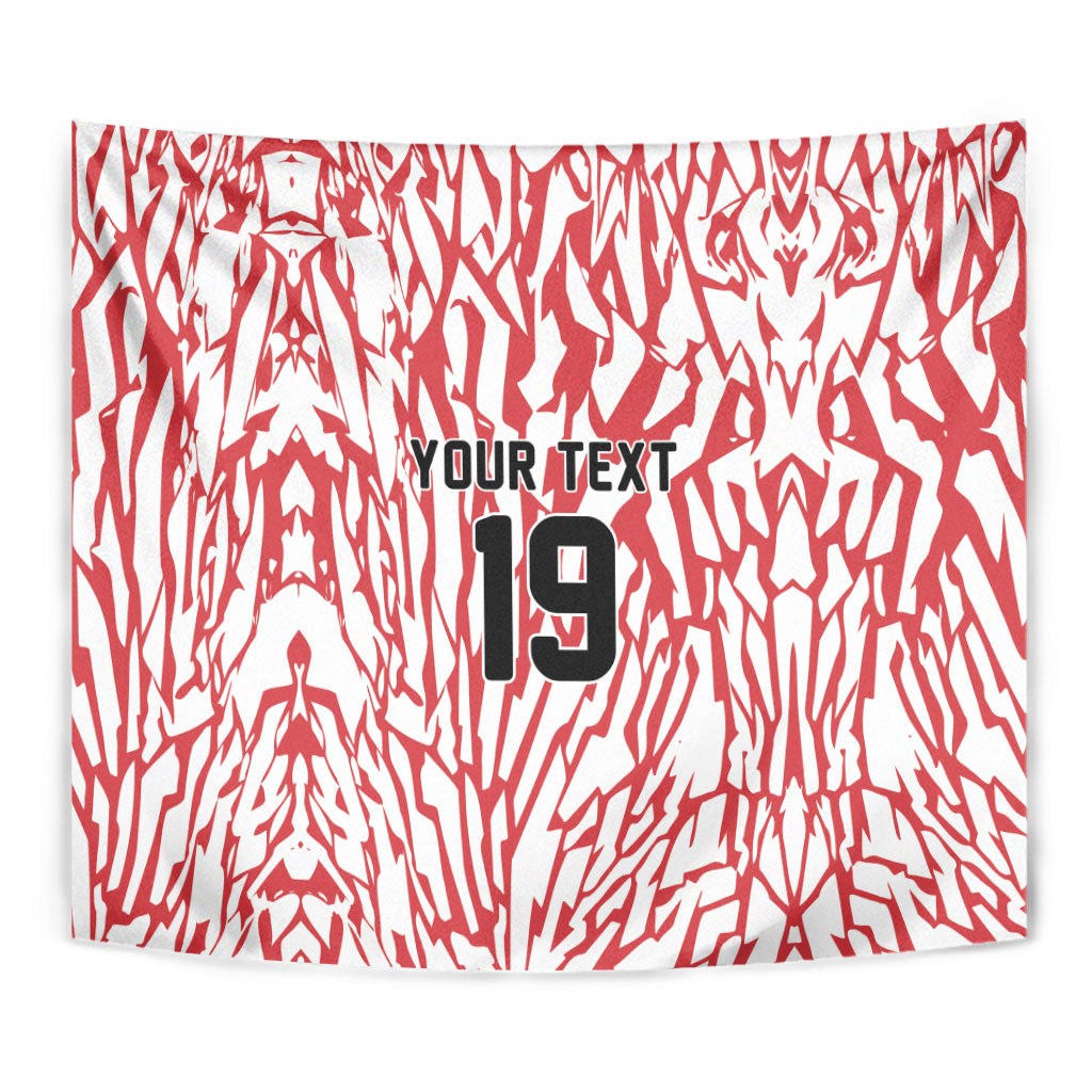 Custom German European Football Champions Tapestry Abstract Lightning Rot Weiss