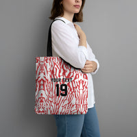 Custom German European Football Champions Tote Bag Abstract Lightning Rot Weiss