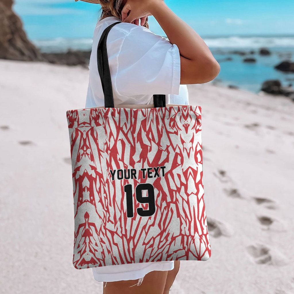 Custom German European Football Champions Tote Bag Abstract Lightning Rot Weiss