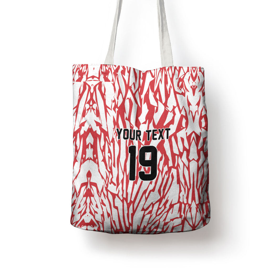 Custom German European Football Champions Tote Bag Abstract Lightning Rot Weiss