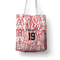 Custom German European Football Champions Tote Bag Abstract Lightning Rot Weiss