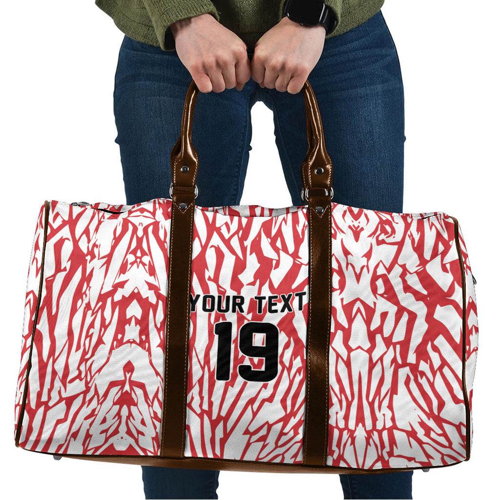 Custom German European Football Champions Travel Bag Abstract Lightning Rot Weiss
