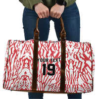 Custom German European Football Champions Travel Bag Abstract Lightning Rot Weiss