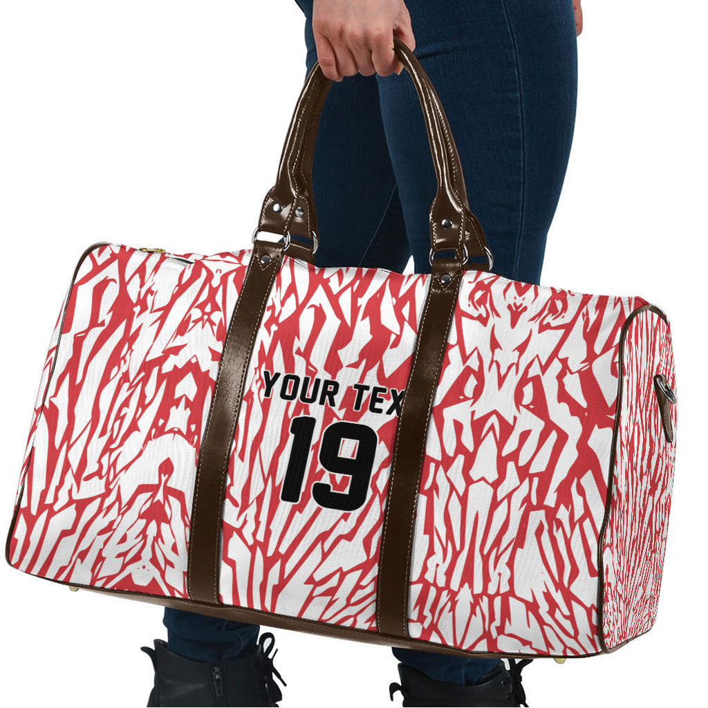 Custom German European Football Champions Travel Bag Abstract Lightning Rot Weiss