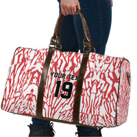 Custom German European Football Champions Travel Bag Abstract Lightning Rot Weiss