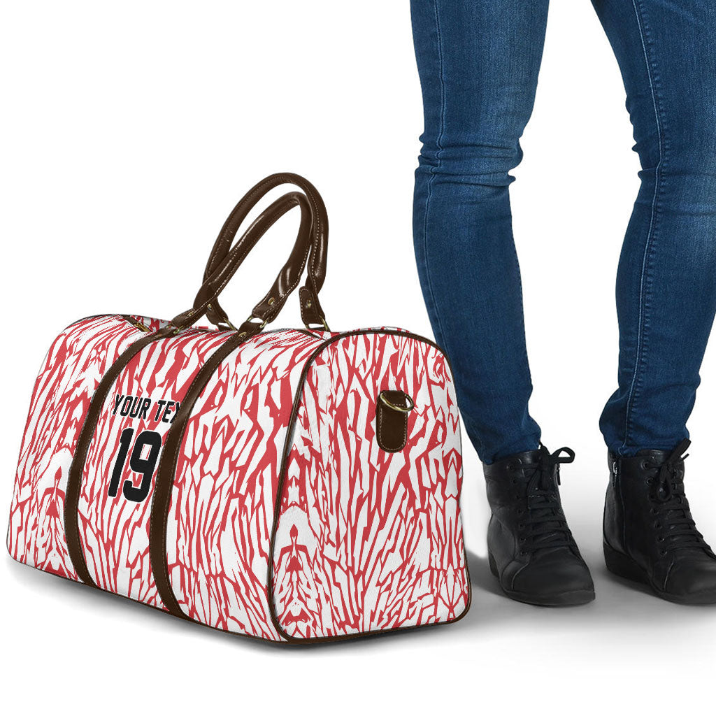 Custom German European Football Champions Travel Bag Abstract Lightning Rot Weiss