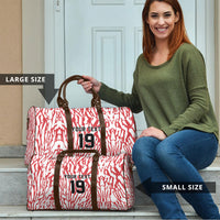 Custom German European Football Champions Travel Bag Abstract Lightning Rot Weiss