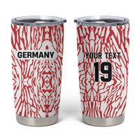 Custom German European Football Champions Tumbler Cup Abstract Lightning Rot Weiss